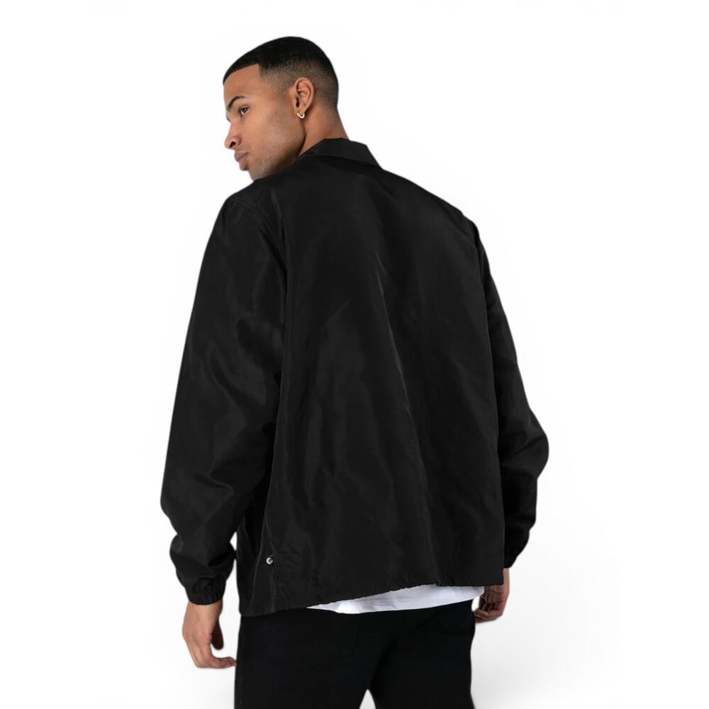 Ethika Black Men’s Coach Jacket Relaxed Lightweight Mesh Button-Up Windbreaker M - Picture 6 of 6